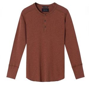 New Wings + Horns Slub Cotton Long Sleeve Henley (Clay) Size XXL